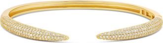 SHYMI Pav&eacute; Claw Cuff Bangle - 18K Gold-Filled, Rhodium Plated, Cubic Zirconia, Day to Night, Open Bangle