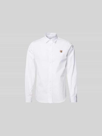 Maison Kitsun&eacute; Freizeithemd mit Label-Stitching in Weiss, Gr&ouml;&szlig;e 38