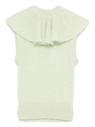 Viktor & Rolf ruffled volant vest - women - Mohair/Alpaca/Polyamide - M - Green