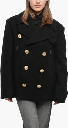 Dsquared2 Double-Breasted Peacoat with Golden Buttons size 42