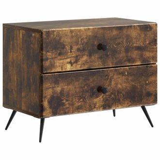 vidaXL Armario De Noche Con Caj&oacute;n Roble Ahumado 62 X 34,5 X 47,5 Cm Vidaxl