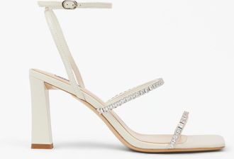 Mi-Mai Nidal Rhinestone Detail Heeled Sandals in White at Nordstrom, Size 10