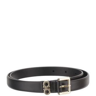 Ferragamo Belts, female, Black, Size: 75 CM Fixed Belt With Double Hooks