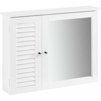 SoBuy Armadietto pensile per Bagno o Cucina Mobiletto Bagno Pensile Bagno Pensile Cucina Mobilletto Bagno Parete Bianco BZR55-W - Sobuy