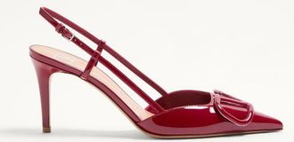 Valentino Garavani VLogo Signature Patent Leather Slingback Pump 80Mm Wo