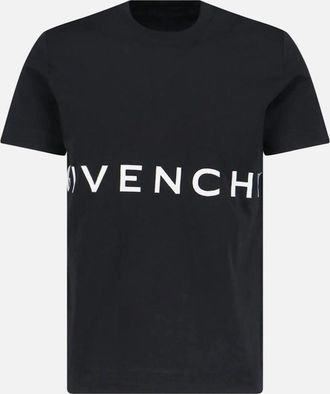 Givenchy Mens Givenchy Embroidered Logo Oversized Black T-Shirt - Size: 34