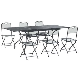 vidaXL Conjunto De Comedor De Jard&iacute;n 7 Pcs Gris Antracita Vidaxl