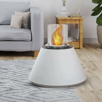 Dmora Dmora - Chimenea De Bioetanol Parbo, Chimenea Ecol&oacute;gica, Hogar Sin Humo, Calefactor De Etanol, Made In Italy, 60x60 H56 Cm, Blanco