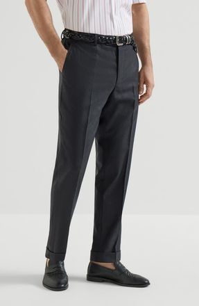 Brunello Cucinelli Houndstooth trousers in Anthracite at Nordstrom, Size 56 It