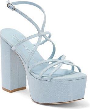 Stuart Weitzman Barelythere Square High Platform Sandal in Light at Nordstrom Rack, Size 8.5