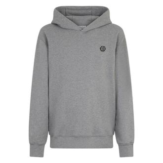Philipp Plein Hoodies & sweatvesten, Heren, Grijs, S, Katoen, Fleece Hoodie Basic
