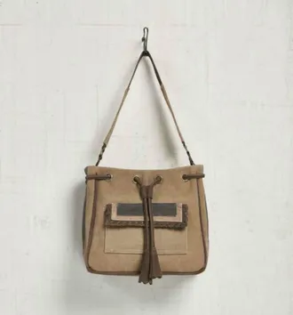 Mona B Womens Bucket Full Shoulder Bag In Brown