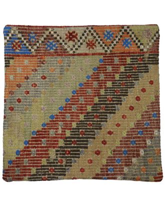 Pasargad Home Vintage Turkish Kilim Wool Pillow Case