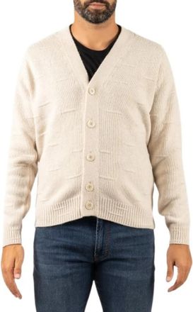 Daniele Fiesoli Cardigan - Heren - Vesten - Beige - M - Wol - Truien & Vesten