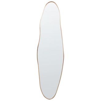 Beliani Espejo Moderno De Pared Marco Met&aacute;lico De Aluminio Forma Irregular Con Ganchos Negro Salnis