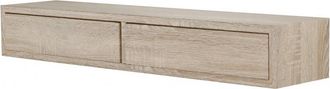 Domino Estante De Pared Con Caj&oacute;n, Mesita De Noche Flotante, Estanter&iacute;a De Pared, 88,2x13,4 P20 Cm, Roble Sagerau, Fabricada En Italia
