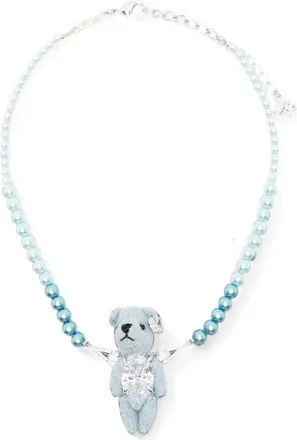 Yvmin Bear-pendant Beaded Necklace