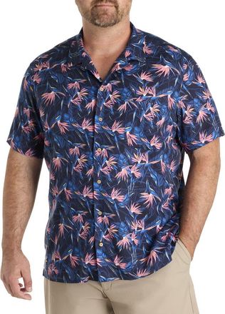Vineyard Vines Big & Tall Birds of Paradise Cabana Sport Shirt in Nautical Navy at Nordstrom, Size Xx-Large