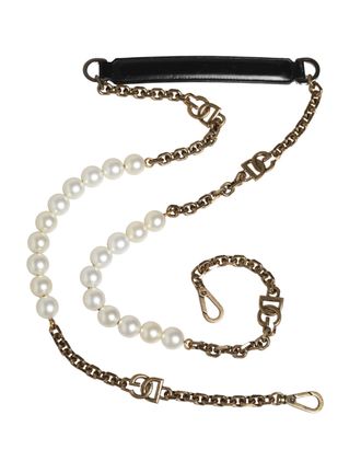 Dolce & Gabbana Black Leather Gold Chain Bag Accessory Shoulder Womens Strap