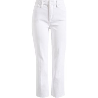 Good American Good Straight High Waist Raw Hem Straight Leg Jeans in White001 at Nordstrom Rack, Size 26