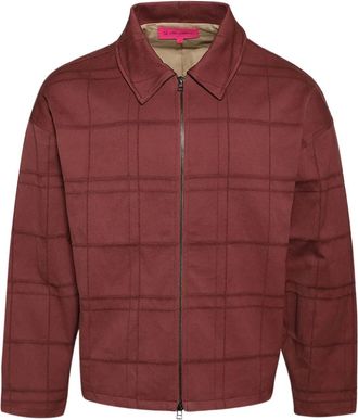 The Elder Statesman Giacca a quadri con zip - Marrone