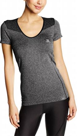 Salomon Womens Elevate Short Sleeve Seamless Tee In Black