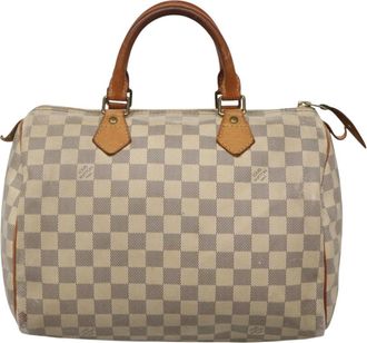Louis Vuitton Speedy 30 White Canvas Handbag (Pre-Owned)