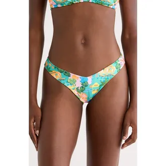 Kulani Kinis Y-Cut Cheeky Bikini Bottoms in Sunlit Spritz at Nordstrom Rack, Size X-Large