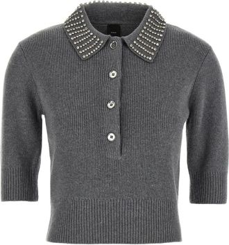 Pinko Pinko, Dames, Truien, Grijs, Maat: XS Wol