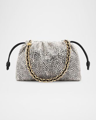 Loewe Flamenco Medium Shoulder Bag in Feathered Leather