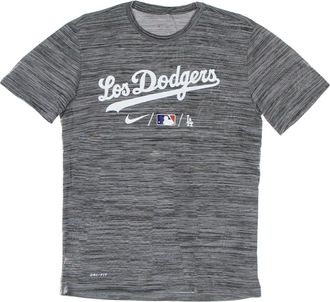 Nike T-Shirts, male, Gray, Size: L Dodgers Baseball Practice Tee City Connect