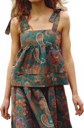 Hunter Bell Pruett Sleeveless Top In Sage Ikat