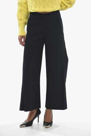 Stella McCartney Pantaloni a Gamba Ampia con Elastico in Vita e Spacchi Laterali Stella McCartney