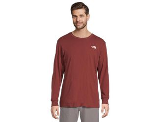 The North Face Evolution Simple Dome Regular Long Sleeve T-Shirts Mens T Shirt Sumac : MD, Cotton