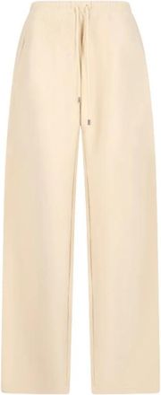 Sportmax Lord Wijde Broek - Dames - Wijde Broeken - Beige - L - Katoen - Broeken