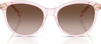 Ralph Lauren 54mm Gradient Round Sunglasses in Transparent Pink /Brown at Nordstrom