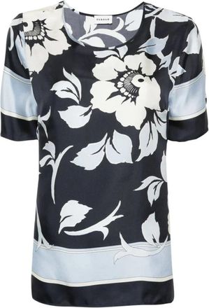 P.A.R.O.S.H. Blauwe Polkadot Blouse - Dames - Blouses - Veelkleurig - XS - Polyester - Overhemden