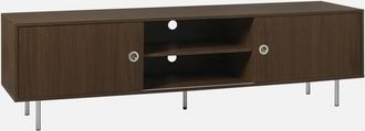 Sweeek Mueble Tv Vintage Con Decoraci&oacute;n En Madera Y Acero Inoxidable, 2 Puertas, 180cm