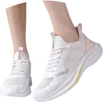 Generic Womens Arch Support Walking Trainers Ladies Wide Fit Gym Sneakers Womens Sports Shoes Flying Woven Soft Sole Versatile Breathable Mesh Sports Shoes Ko