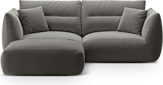 CXL by Christian Lacroix Sofá esquinero modular 3 plazas de tejido estructural gris oscuro