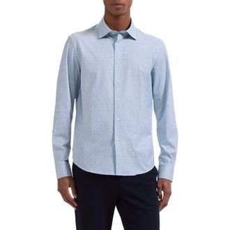 Bugatchi James OoohCotton Floral Button-Up Shirt in Seafoam at Nordstrom, Size Xx-Large