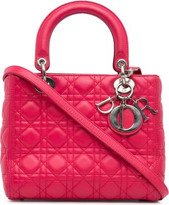 Dior Pink Lambskin Medium Cannage Lady Dior
