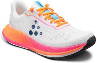 Craft Pacer Low Top Running Shoe in White/Flourange at Nordstrom, Size 7.5