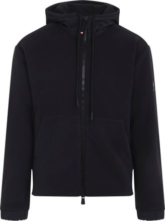 Moncler Black Zip Up Polyester Jacket-Uomo