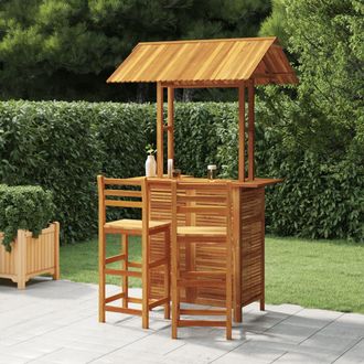 vidaXL Juego Muebles De Bar De Jard&iacute;n 3 Piezas Madera Maciza De Acacia Vidaxl
