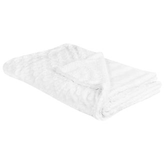 Beliani Manta De Poli&eacute;ster Blanco Crema 150 X 200 Cm Colcha Cubrecama Suave Kandilli