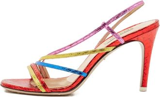 The Attico Sandali con effetto serpente - Rosso