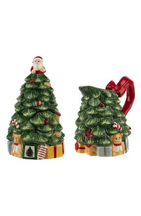 Spode Christmas Tree Sugar & Creamer Set in Green at Nordstrom
