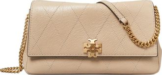 Tory Burch Charlie Quilted Leather Wallet on a Chain in Soft Cement at Nordstrom