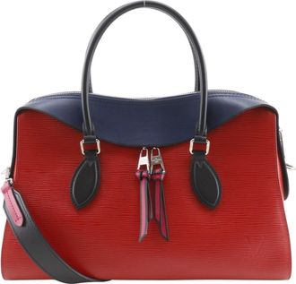 Louis Vuitton Navy Red Color Epi Leather Handbag Tote Bag (Pre-Owned)